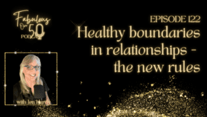 healthy boundaries in relationships logo with gold glitter on black background