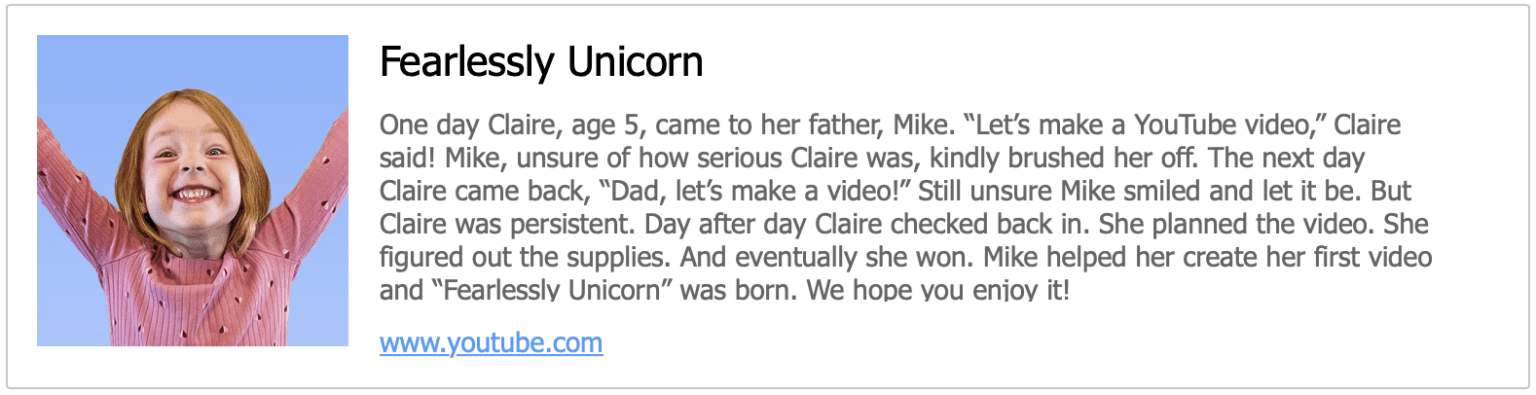 Image of Logo for Fearlessly Unicorn, a YouTube channel with Mike Kaeding and his family