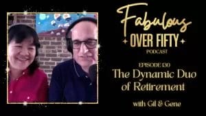 Image of gil and gene the dynamic duo of retirement, Fabulous Over Fifty logo