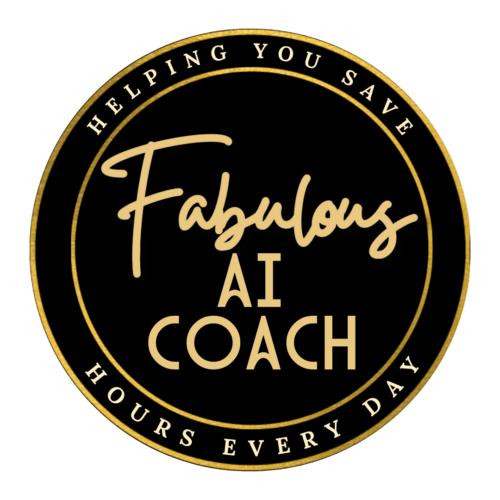 Logo for the "Fabulous AI Coach" black with gold letters