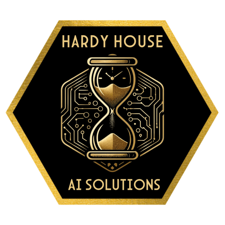 black and gold logo for hardy house ai solutions