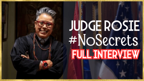 Judge Rosie ion her robe on logo